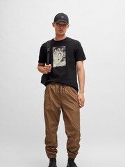 BOSS Black Seasonal Artwork Regular Fit Jersey 100% Cotton T-Shirt - Image 3 of 5