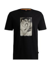 BOSS Black Seasonal Artwork Regular Fit Jersey 100% Cotton T-Shirt - Image 5 of 5