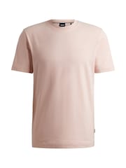 BOSS Pink Regular Fit Tonal Rubber Logo 100% Cotton T-Shirt - Image 5 of 5