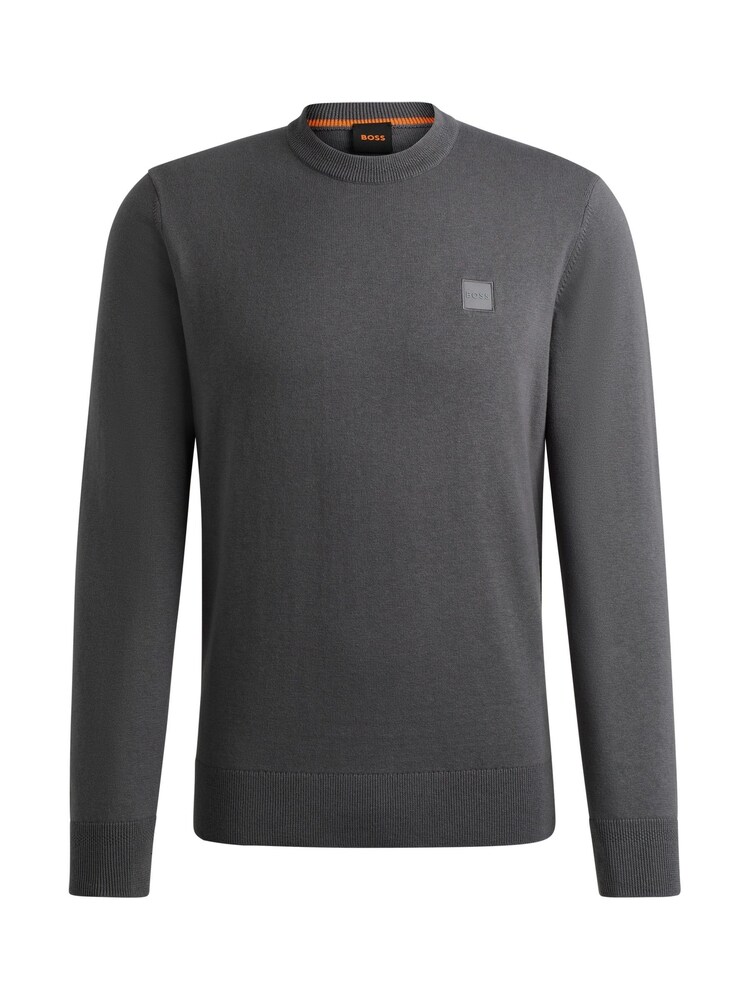 BOSS Grey Kanovano Box Logo Cotton and Cashmere Blend Jumper - Image 4 of 4