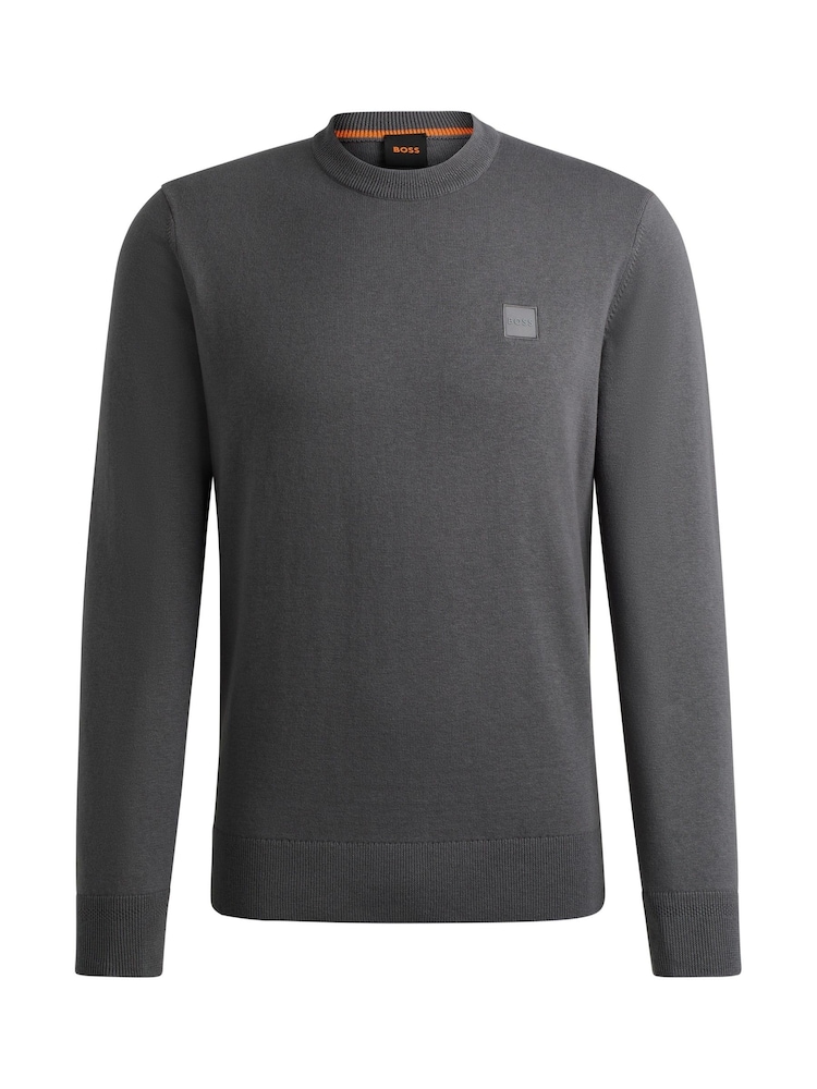 BOSS Grey Kanovano Box Logo Cotton and Cashmere Blend Jumper - Image 4 of 4 BOSS Grey Kanovano Box Logo Cotton and Cashmere Blend Jumper - Image 4 of 4