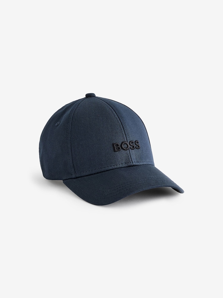 modra - BOSS Vezen logotip 100% bombažna kapa; črka iz bombažnega sukna - Slika 1 iz 4