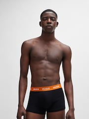 HUGO Black Logo Waistband Stretch CottonTrunks 3 Pack - Image 2 of 7