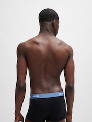 HUGO Black Logo Waistband Stretch CottonTrunks 3 Pack - Image 7 of 7