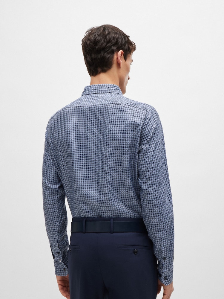 BOSS Blue Regular-Fit Shirt Chambray Printed - Image 2 of 6