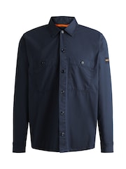 BOSS Oversized Cotton Poplin Overshirt - Image 6 of 6
