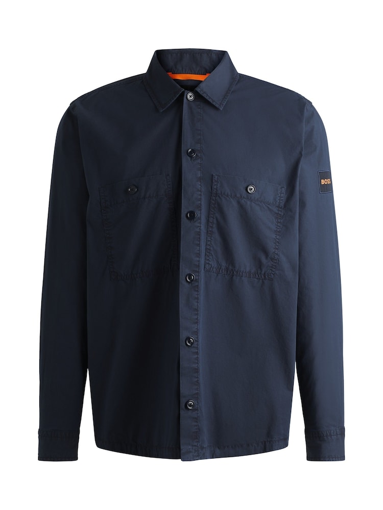 BOSS Oversized Cotton Poplin Overshirt - Image 6 of 6