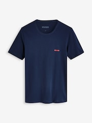 HUGO Blue/Green Logo Print 100% Cotton T-Shirts 3 Pack - Image 4 of 5