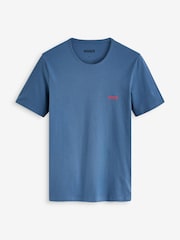 HUGO Blue/Green Logo Print 100% Cotton T-Shirts 3 Pack - Image 5 of 5