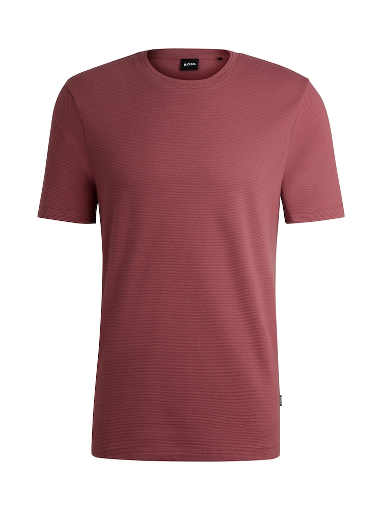 BOSS Red BOSS Bubble-Jacquard Structure Cotton BlendT-Shirt - Image 6 of 6