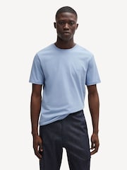 BOSS Light Blue Relaxed Fit Tales Box Logo 100% Cotton T-Shirt - Image 1 of 5