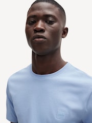 BOSS Light Blue Relaxed Fit Tales Box Logo 100% Cotton T-Shirt - Image 4 of 5