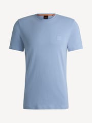 BOSS Light Blue Relaxed Fit Tales Box Logo 100% Cotton T-Shirt - Image 5 of 5