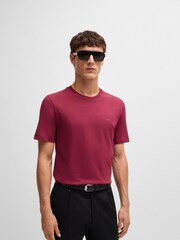 BOSS Red Regular Fit Tonal Rubber Logo 100% Cotton T-Shirt - Image 1 of 5