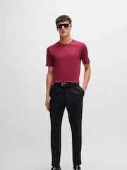 BOSS Red Regular Fit Tonal Rubber Logo 100% Cotton T-Shirt - Image 3 of 5