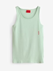 HUGO Green/Navy HUGO Logo Vests  Stretch Cotton 2 Pack - Image 2 of 3