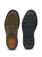 BOSS Green Derby Shoes in Suede With Apron Toe - Image 4 of 5