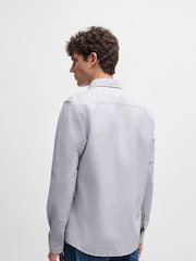 Темно-синий - BOSS Slim Fit Striped Oxford 100% Cotton Shirt - Изображение 2 из 5