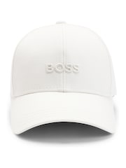 Bela - BOSS Vezen logotip 100% bombažna kapa; črka iz bombažnega sukna - Slika 1 iz 3