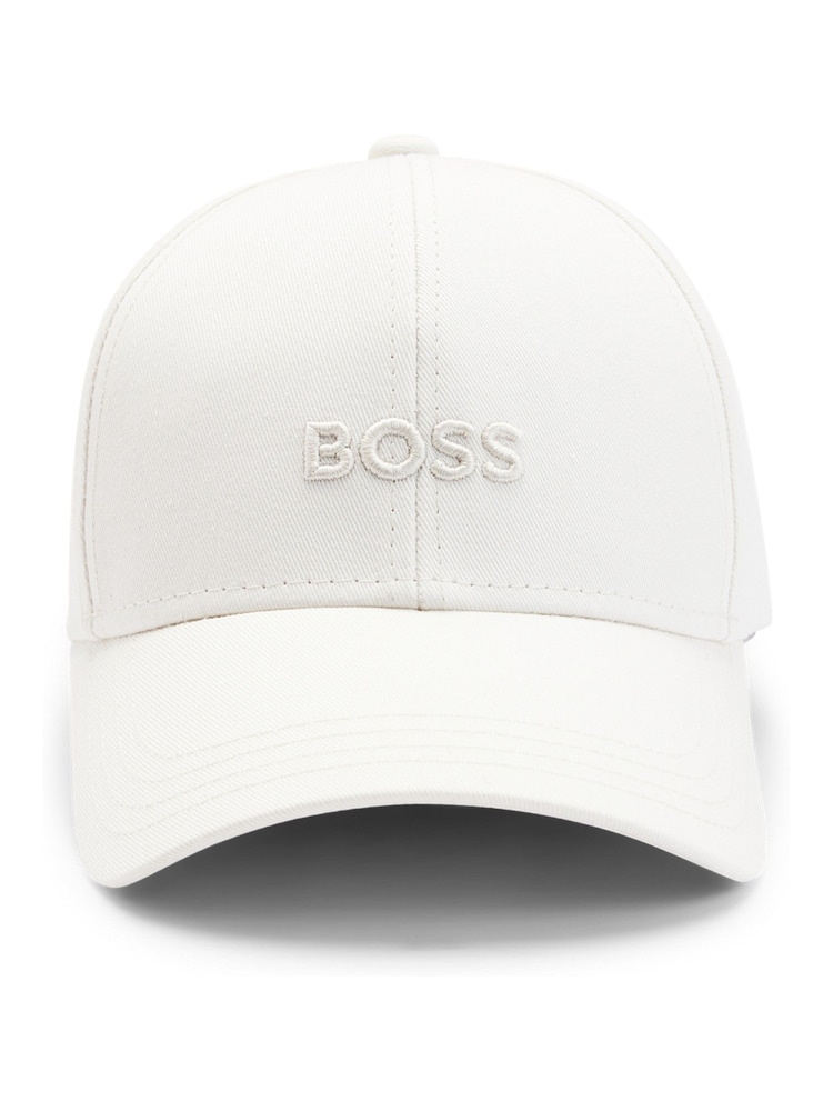 Bela - BOSS Vezen logotip 100% bombažna kapa; črka iz bombažnega sukna - Slika 1 iz 3