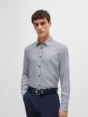 BOSS Dark Blue Regular-Fit Shirt Chambray Printed - Image 1 of 4