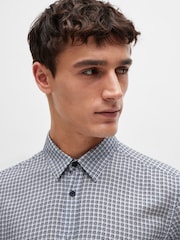 BOSS Dark Blue Regular-Fit Shirt Chambray Printed - Image 3 of 4
