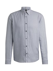 BOSS Dark Blue Regular-Fit Shirt Chambray Printed - Image 4 of 4