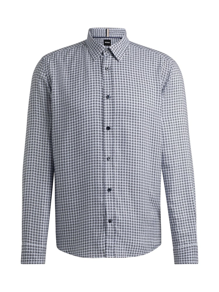 BOSS Dark Blue Regular-Fit Shirt Chambray Printed - Image 4 of 4
