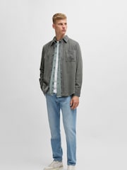 BOSS Green 100% Cotton Slim Fit Melange Piqué Shirt - Image 3 of 6