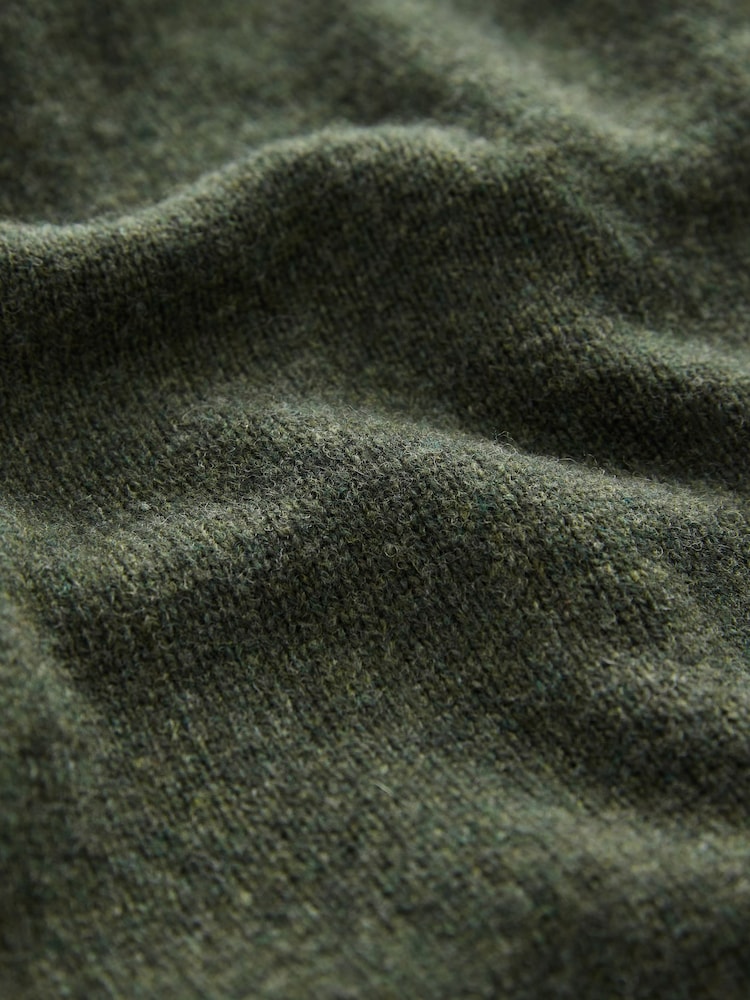 Green Khaki 100% Wool High Roll Neck Short Knitted Jumper Dress - Image 7 of 7