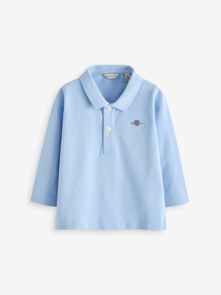 GANT Blue Baby Shield Piqué 100% Cotton Polo Shirt - Image 1 of 1