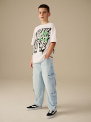 Denim Vintage Tapered Wide Cargo Denim 100% Cotton Jeans (3-16yrs) - Image 2 of 8