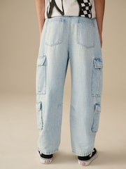 Denim Vintage Tapered Wide Cargo Denim 100% Cotton Jeans (3-16yrs) - Image 3 of 8