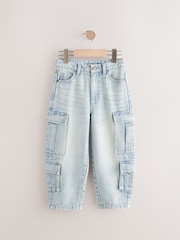 Denim Vintage Tapered Wide Cargo Denim 100% Cotton Jeans (3-16yrs) - Image 4 of 8
