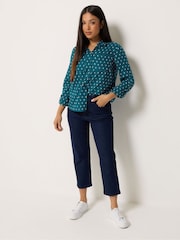 M&Co Green Petite Long Sleeve Dobby Shirt - Image 2 of 6