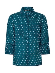 M&Co Green Petite Long Sleeve Dobby Shirt - Image 5 of 6