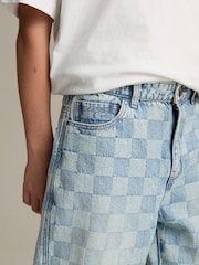 Check Blue Denim Loose Fit Authentic 100% Cotton Jeans (3-16yrs) - Image 4 of 4