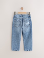 Mid Blue Distressed Loose Fit Authentic 100% Cotton Jeans (3-16yrs) - Image 2 of 4