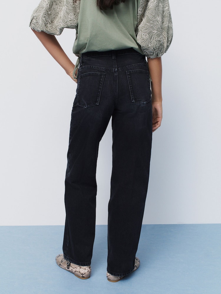 Noir - Ample Ample 100% Coton Jeans - Image 4 of 8
