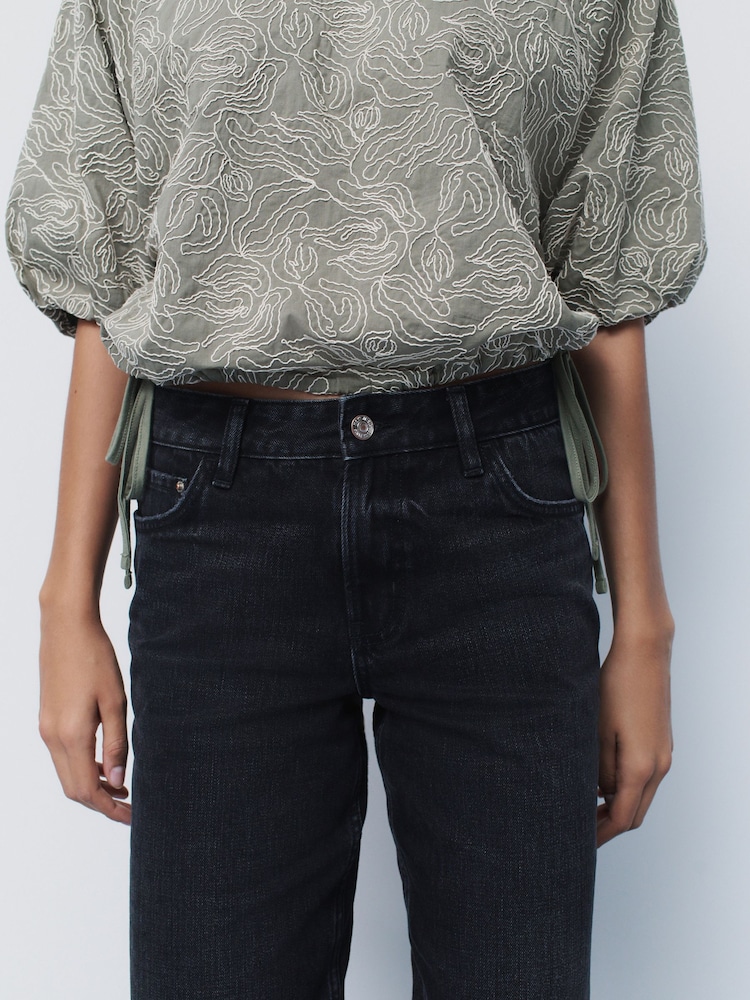 Noir - Ample Ample 100% Coton Jeans - Image 5 of 8