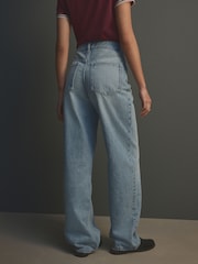 Dark Blue Baggy Wide Leg 100% Cotton Jeans - Image 3 of 7