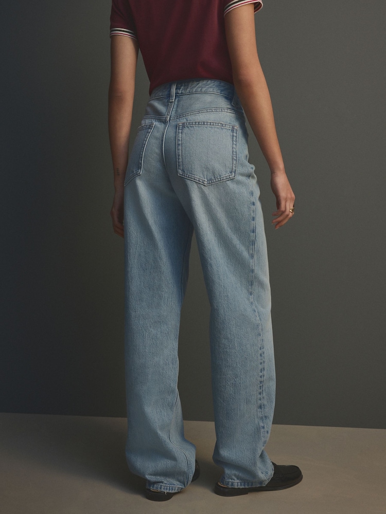 Dark Blue Baggy Wide Leg 100% Cotton Jeans - Image 3 of 7