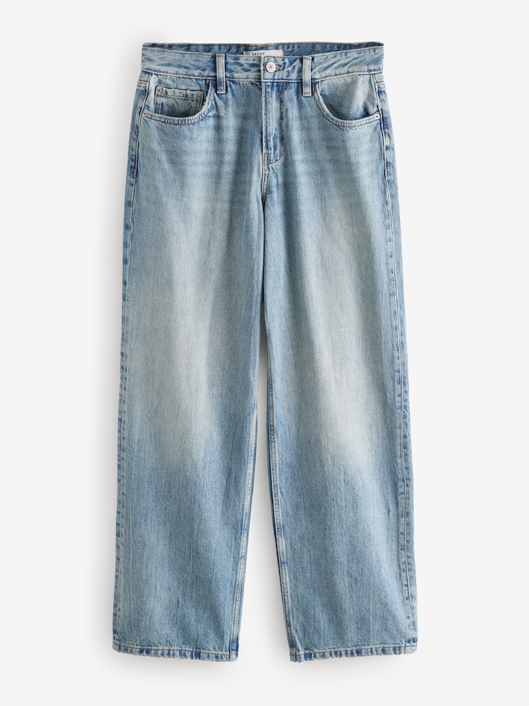 Dark Blue Baggy Wide Leg 100% Cotton Jeans - Image 5 of 7