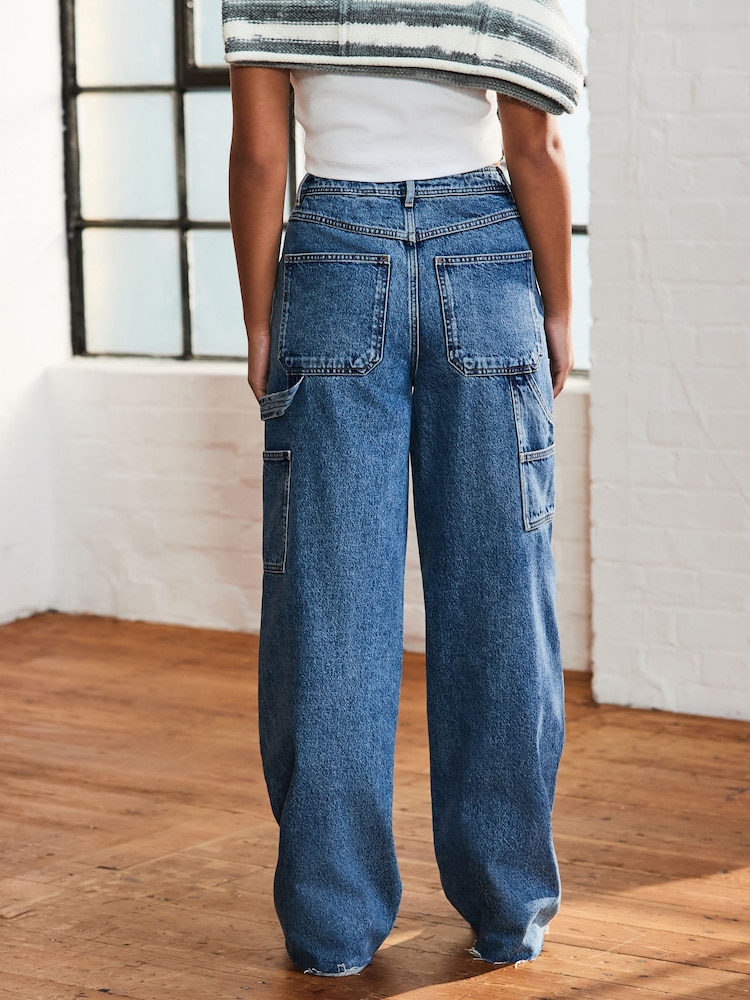 Normaal blauw - Carpenter jeans met wijde pijpen van 100% katoen - Image 5 of 10