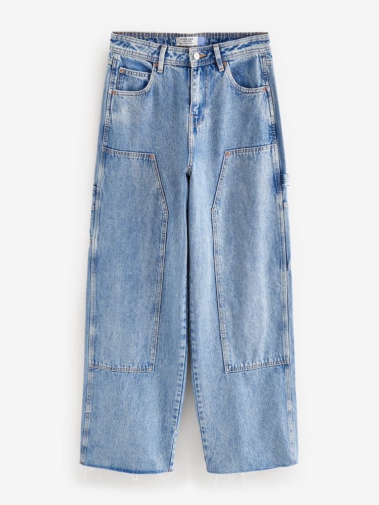 Normaal blauw - Carpenter jeans met wijde pijpen van 100% katoen - Image 7 of 10