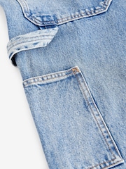 Mid Blue Carpenter Wide Leg 100% Cotton Jeans - Image 8 of 10