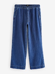 Mid Blue Elasticated Waist Wide Leg Jeans - Image 5 of 8