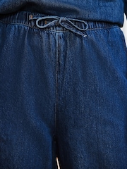 Mid Blue Elasticated Waist Wide Leg Jeans - Image 8 of 8