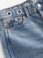 Mid Blue Eyelet Straight Leg Jeans - Image 7 of 8