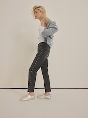 Black Rivet Straight Leg Jeans - Image 2 of 7